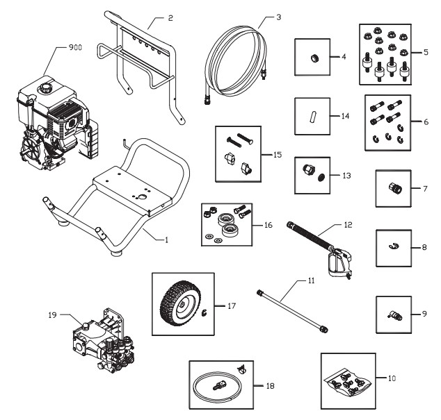 Briggs & Stratton pressure washer model 020258 replacement parts, pump breakdown, repair kits, owners manual and upgrade pump.